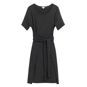 Cuyana Black loose wrap tee dress size Small
